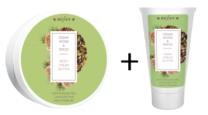 БУТЕР КРЕМ ЗА ТЯЛО CEDAR WOOD & SPICES + КРЕМ ЗА РЪЦЕ ПОДАРЪК